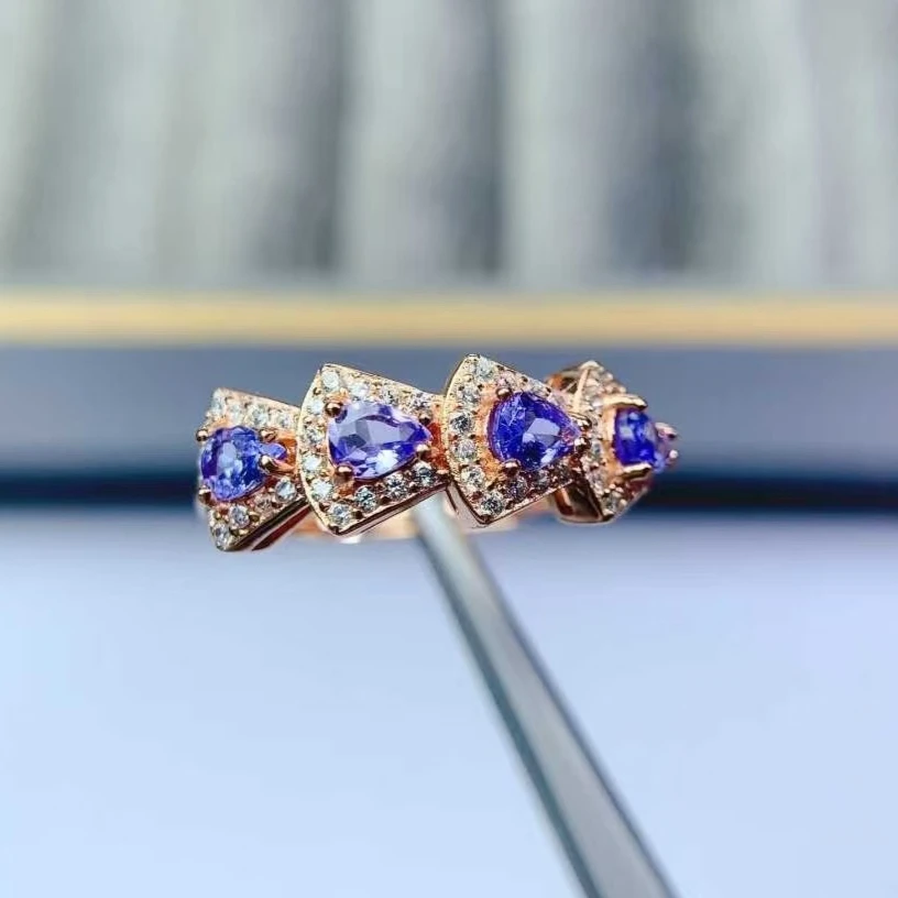 

VVS Grade Tanzanite Ring Solid 925 Silver Tanzanite Jewelry with Certificate Birthday Gift for Women