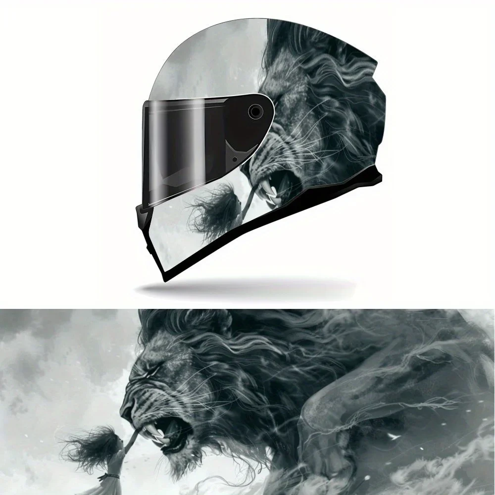 

Виниловая наклейка на мотоциклетный шлем «Зверь и девушка», персонализированное украшение для шлема, водонепроницаемая самоклеящаяся защита шлема