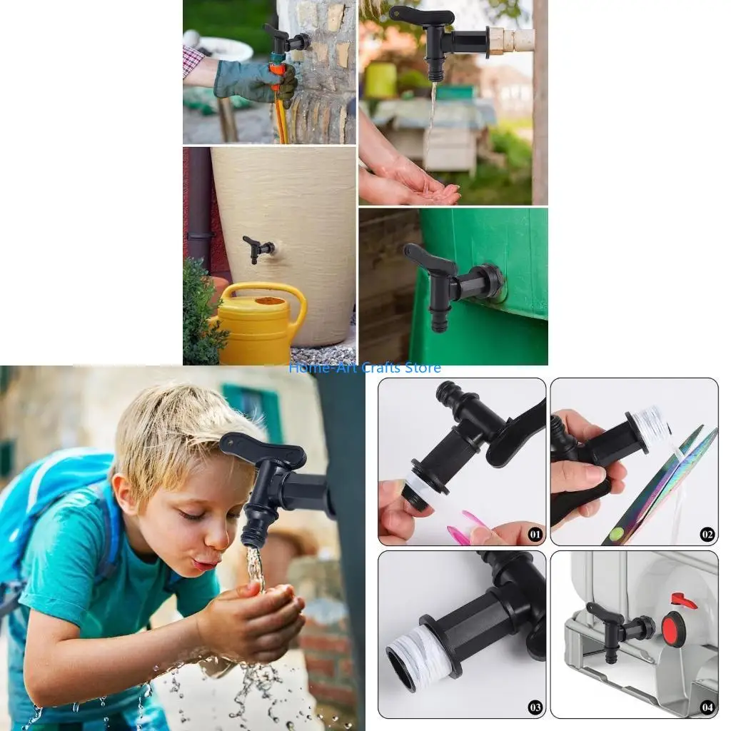 Y3NA IBC Water 3/4 Inch Plastic Replacement Tap Outlet Taps for Rain Butt Supply