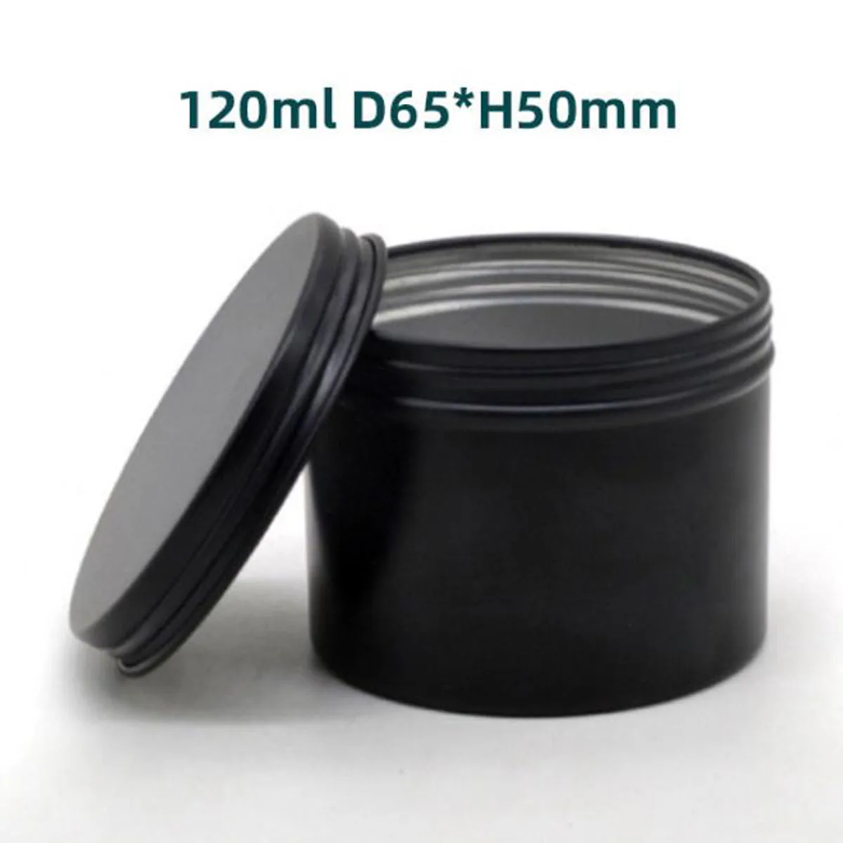 10pcs 5g to 250g Aluminum Round Bottles Tin Cans Box Black Cream Makeup Jar Pot Lid Lip Balm  Empty Candle Tea Cans Container