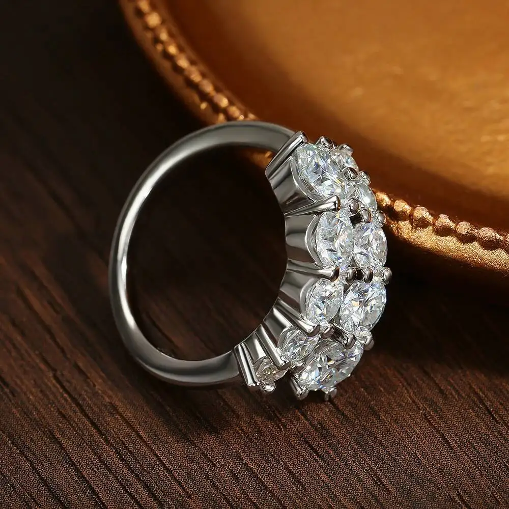 JoiasHome Moissanit-Ringe für Damen, funkelnder Diamant-Verlobungs- und Ehering mit GRA 925 Sterlingsilber plattiertem 18K-Ring – Detail 4