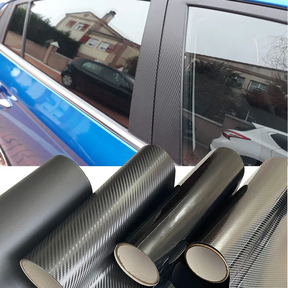 3D 5D Carbonfaser-Vinylfolie Matt Schwarz Selbstklebende Vinyl-Autofolie Aufkleber für Konsole Computer Laptop Hülle Farbwechsel
