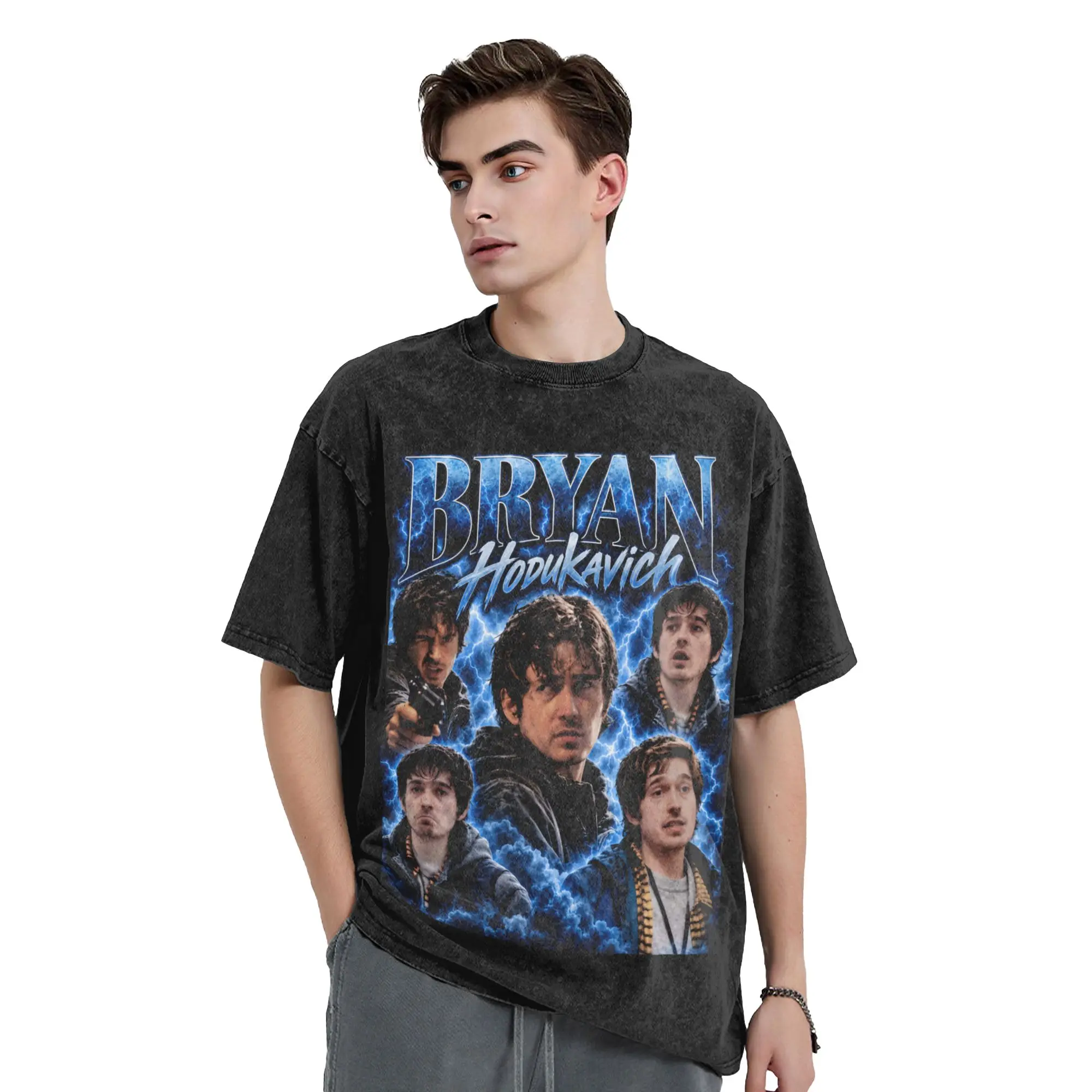 Resident Evil Movie Bryan Hodukavich Men T Shirt Washed  Tee Shirt Short Sleeve Crew Neck T-Shirts Pure Cotton Plus Size Tops