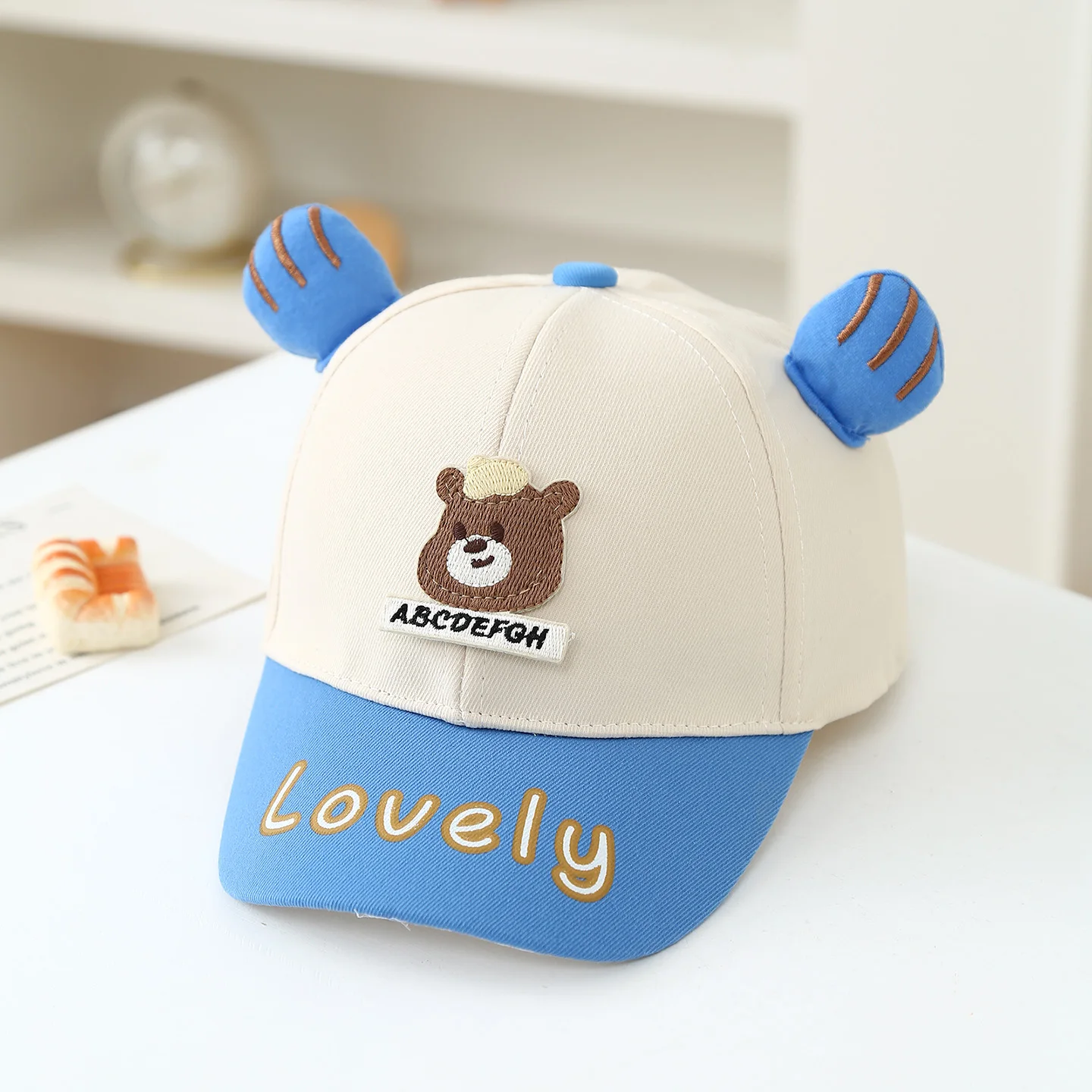 Simple Stitched Printed Letter Embroidery Small Bear Baseball Cap With Soft Top, Casual and Versatile Sun Protection Beanie Hat