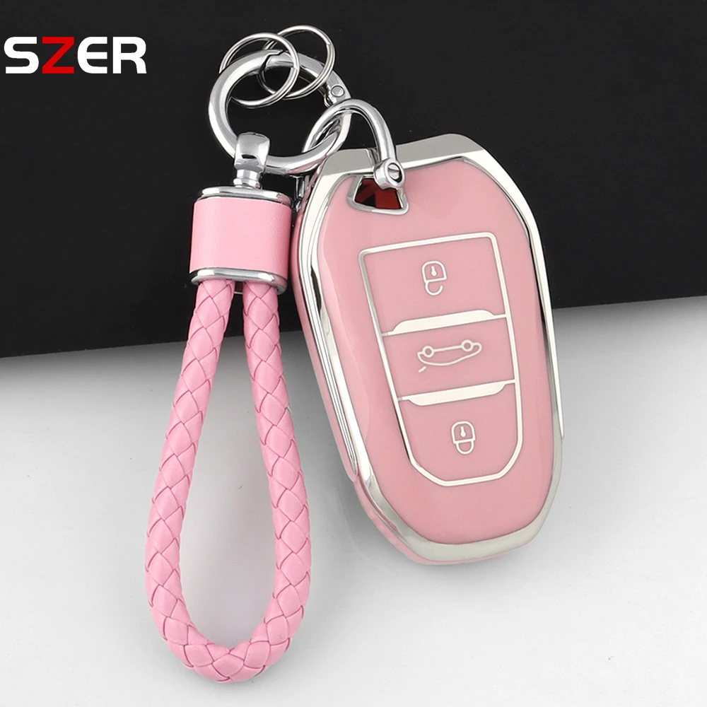 For Peugeot 2008 3008 4008 5008 308 408 508 Citroen C1 C2 C4 C6 C3-XR Picasso Grand DS3 DS5 TPU Car Smart Key Case Cover Shell