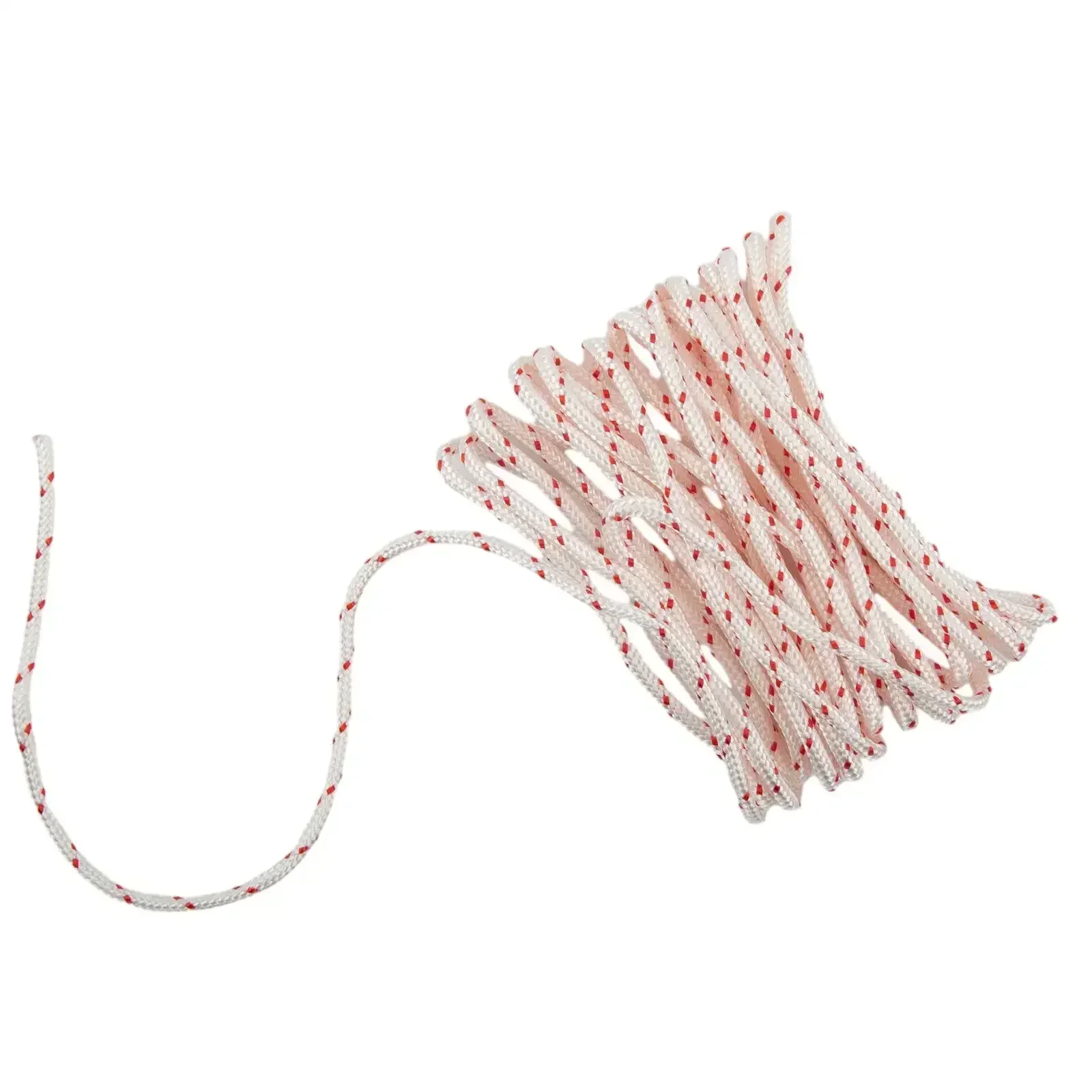 5 متر * 4 مللي متر ألياف النايلون الأبيض مع النقاط الحمراء سحب حبل كاتب حبل ل بالمنشار الانتهازي جزازة العشب حديقة معدات الطاقة اكسسوارات