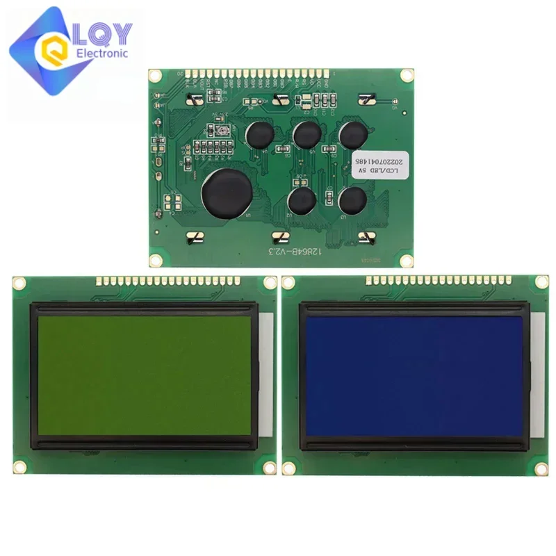 

LQY 128*64 DOTS LCD module 5V blue screen 12864 LCD with backlight ST7920 Parallel port LCD12864