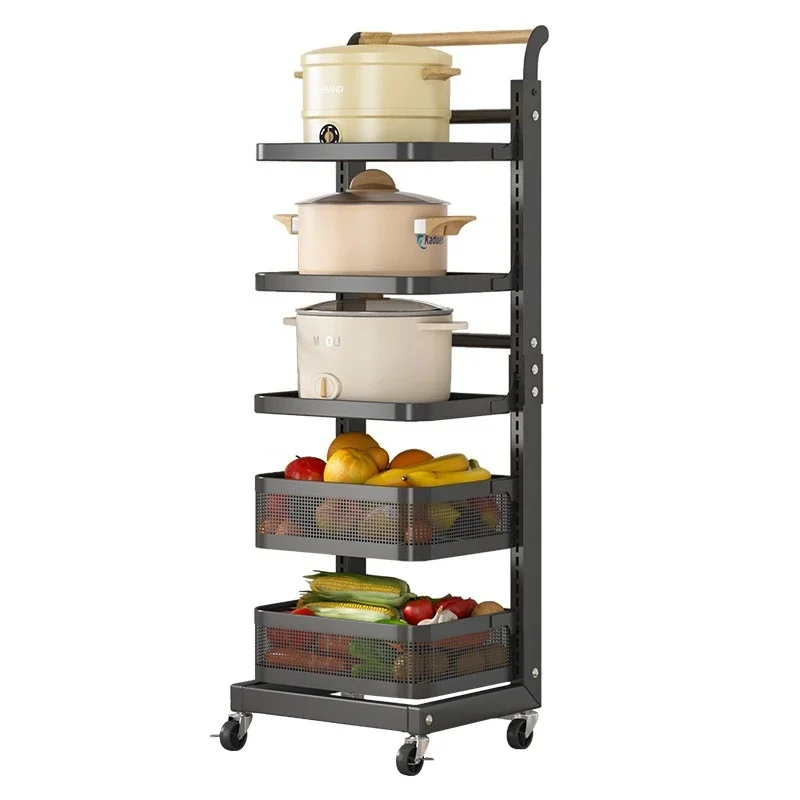 Kitchen pot rack Multi layer  Floor to ceiling household vegetable pot  Multifunctional mobile pot