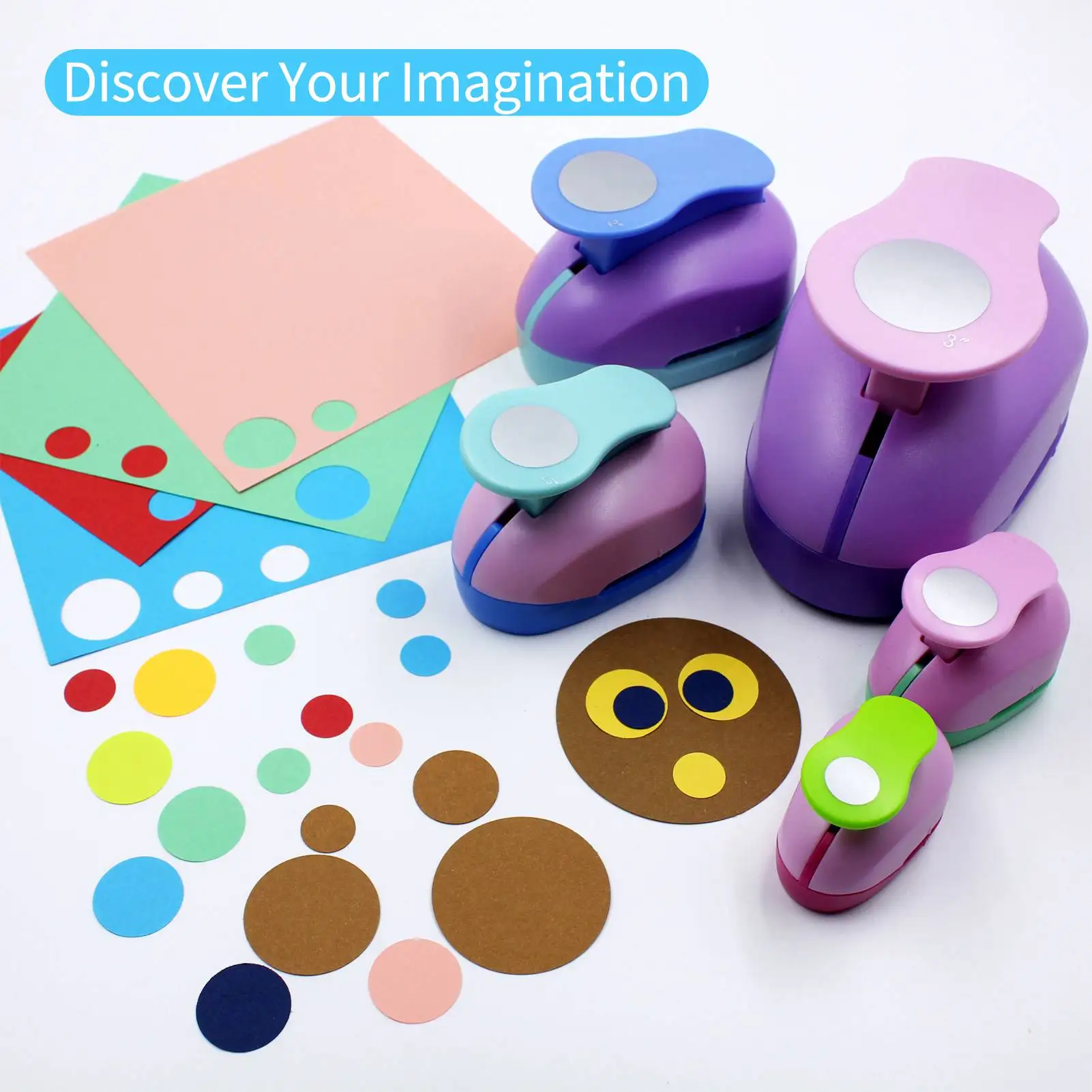 9/16/25/38/50/75mm Circle Punch  DIY Embossing Punches Scrapbooking Machine Paper Cutting Hole Punch Rounder Cutter Random Color