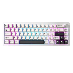 YUNZII AL66 Silber 66-Tasten CNC Aluminium Knopf Drahtlose Bluetooth/2,4G/Kabelgebundene Hot-Swap-Dichtung montierte mechanische RGB-Gaming-Tastatur