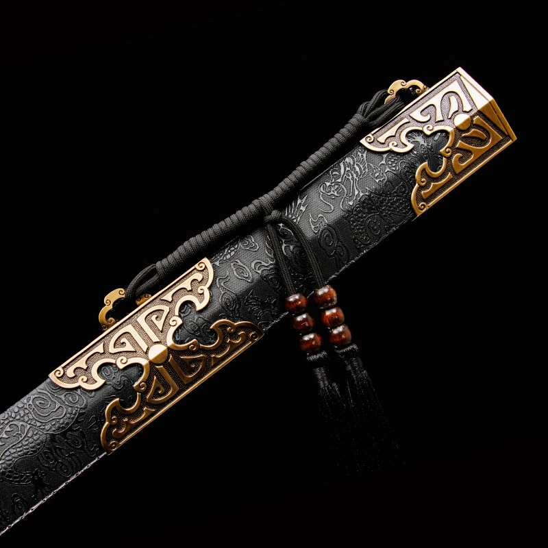 Functional Chinese Metal Han Sword 1060 High Carbon Steel Blade Real Full Tang Sharp Ready Battle Samurai Swords Weapons Katanas - view 5