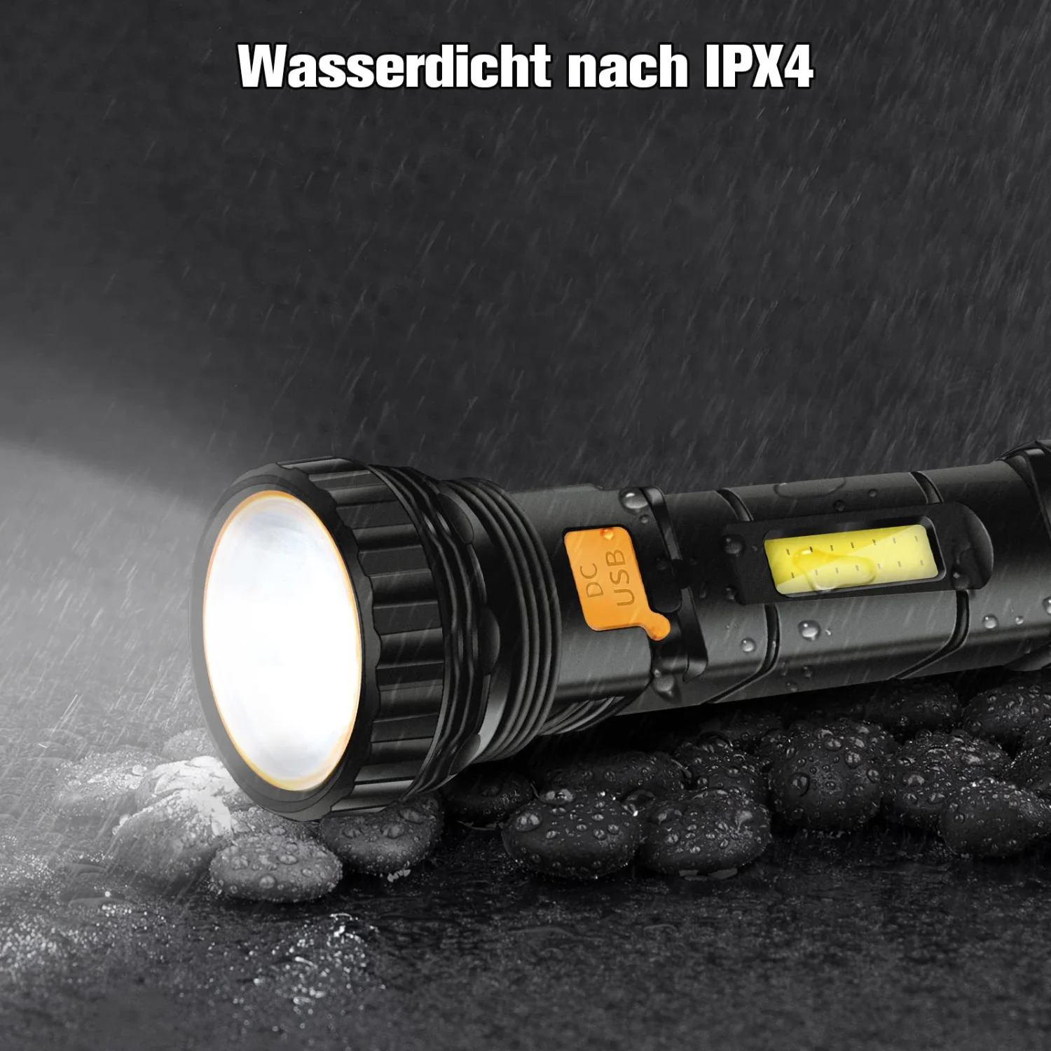 مجموعة واحدة من مصابيح LED قابلة لإعادة الشحن بالطاقة الشمسية/USB مع ضوء إحترافي مقاوم للماء وبطارية 1500 مللي أمبير في الساعة للشعلة الخارجية طويلة المدى #3