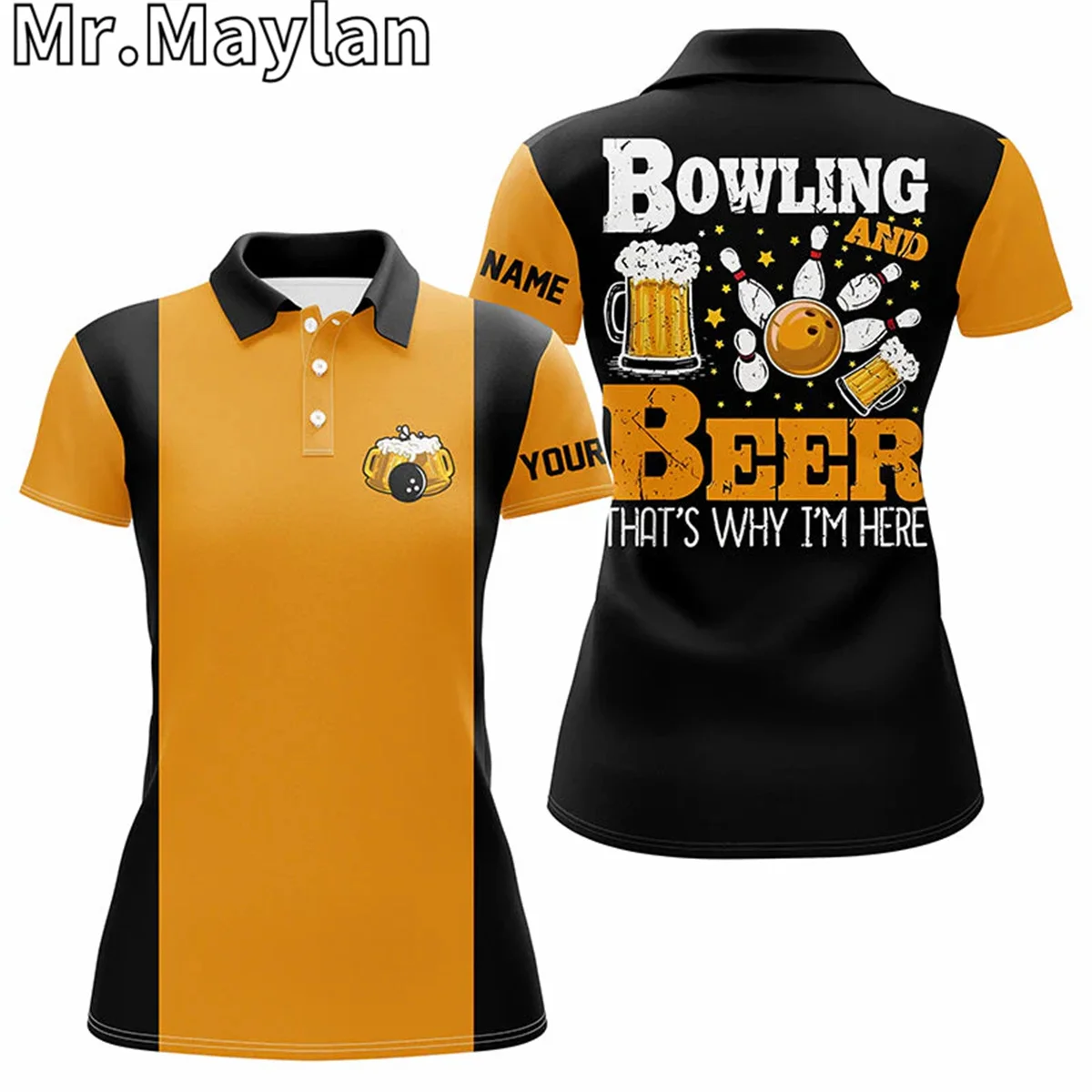 3D Custom Bowling Polo Shirts For Women I'm Not Swearing I'm Using My Bowling Words Purple Bowl Shirts Gift For Bowling Lovers