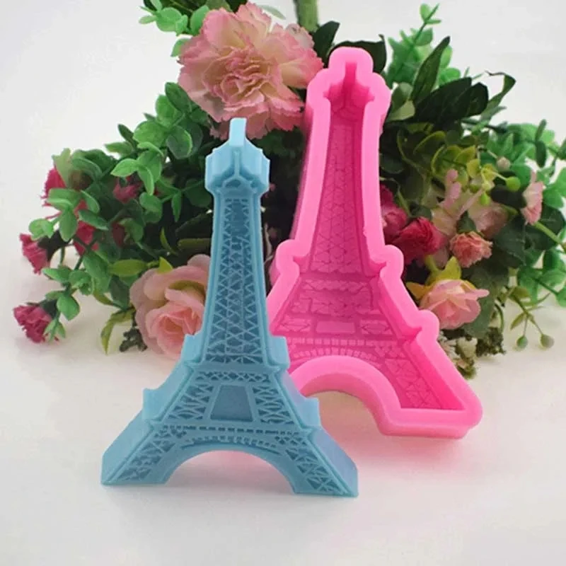 3D Eiffel Tower Silicone Candle Molds Handmade Tower Soap Gypsum Resin Casting Mold DIY Chocolate Cake Baking Tools Home Crafts