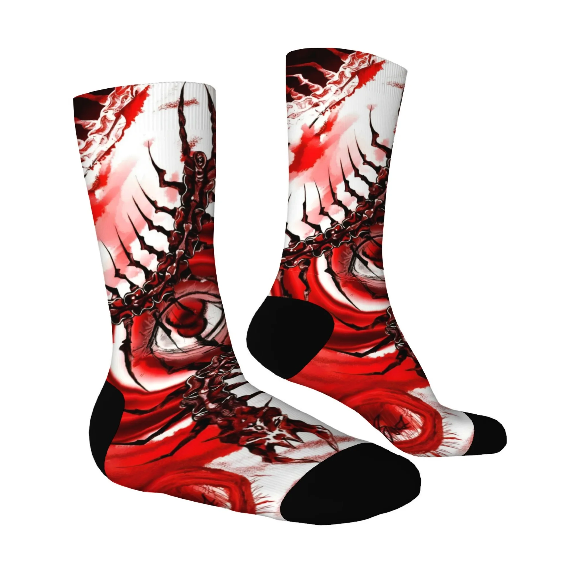 Streetwear-Herrensocken mit Evil Eye-Design, schwarzer Gothic-Druck, rutschfeste, bequeme Söckchen für Freizeitkleidung