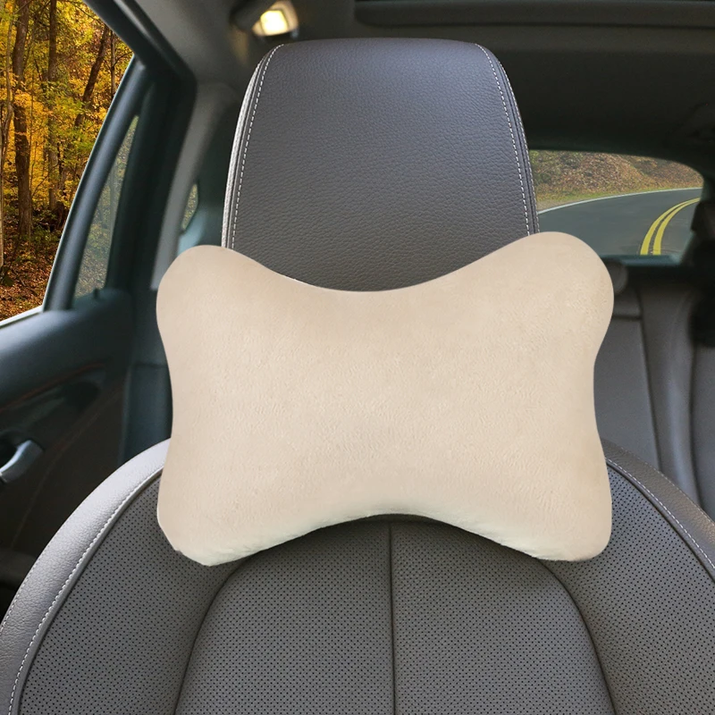 Car Neck Pillow Cotton Flannel for Nissan Qashqai J11 Juke X-trail T32 Tiida Note Almera Primera Pathfinder Versa March Kicks