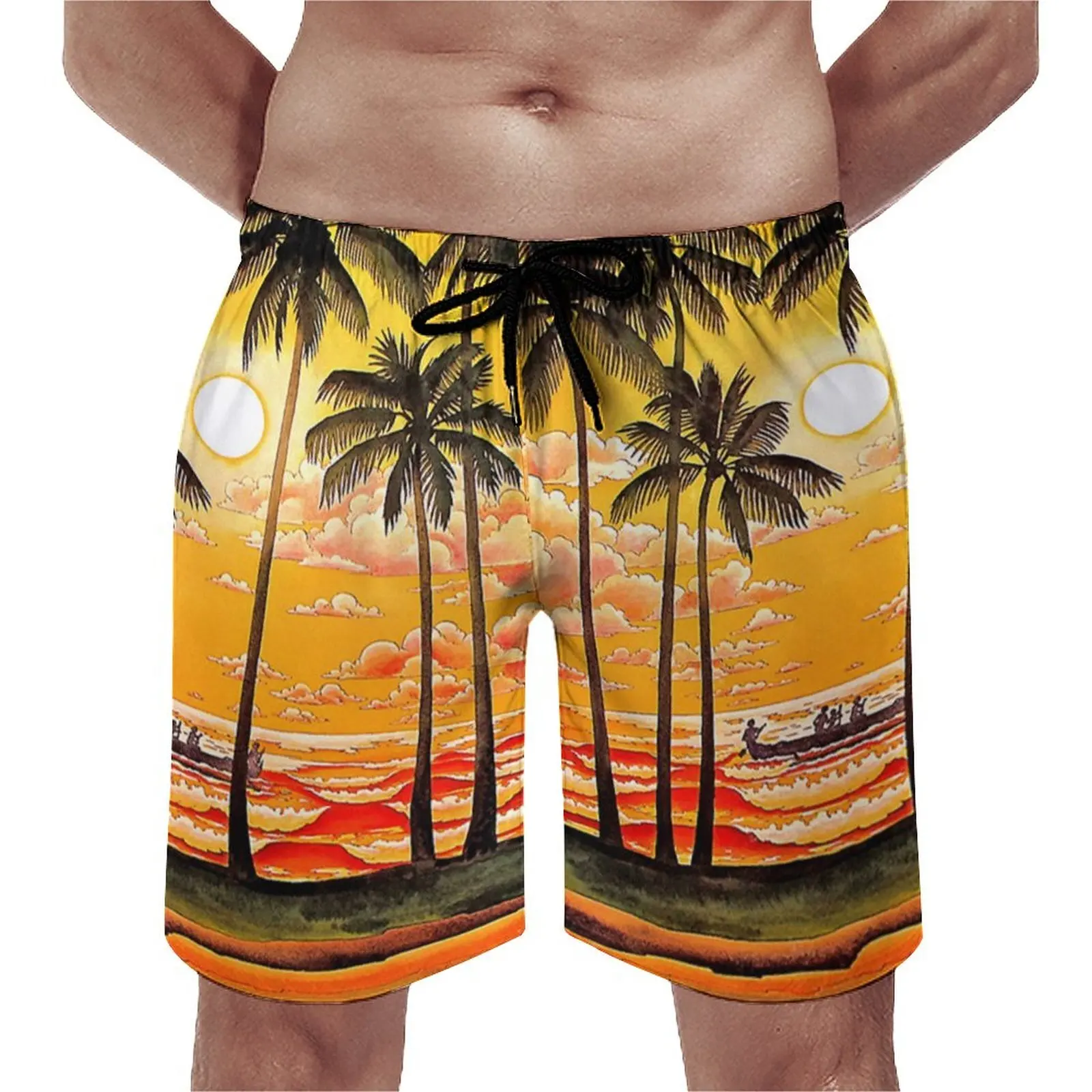 Pantalones cortos de playa con estampado de árboles de Cocoanut 3D Harajuku para hombres, tabla gráfica de palmera, bañadores hawaianos frescos, verano, nuevo