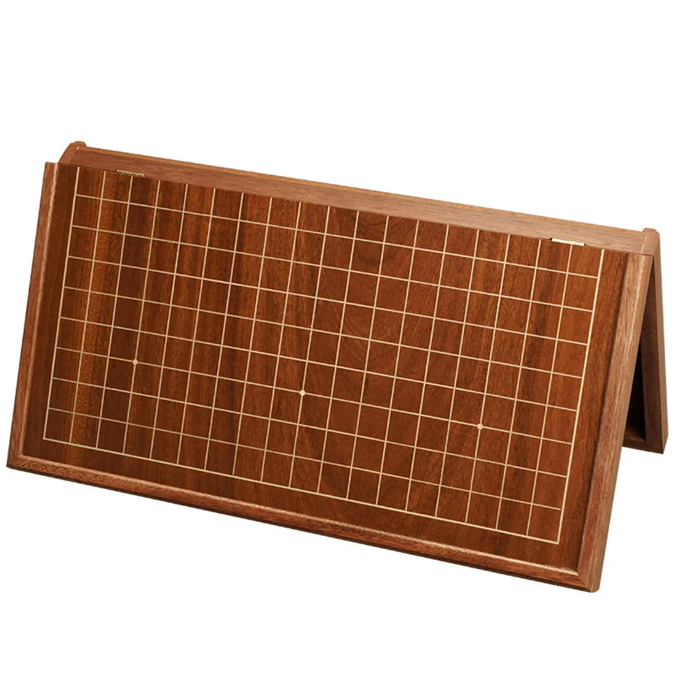 

Wooden Foldable Go Game Chess 19 Road Chessboard Checkboard Old Game of Go Weiqi Board For 22mm Piece Checker