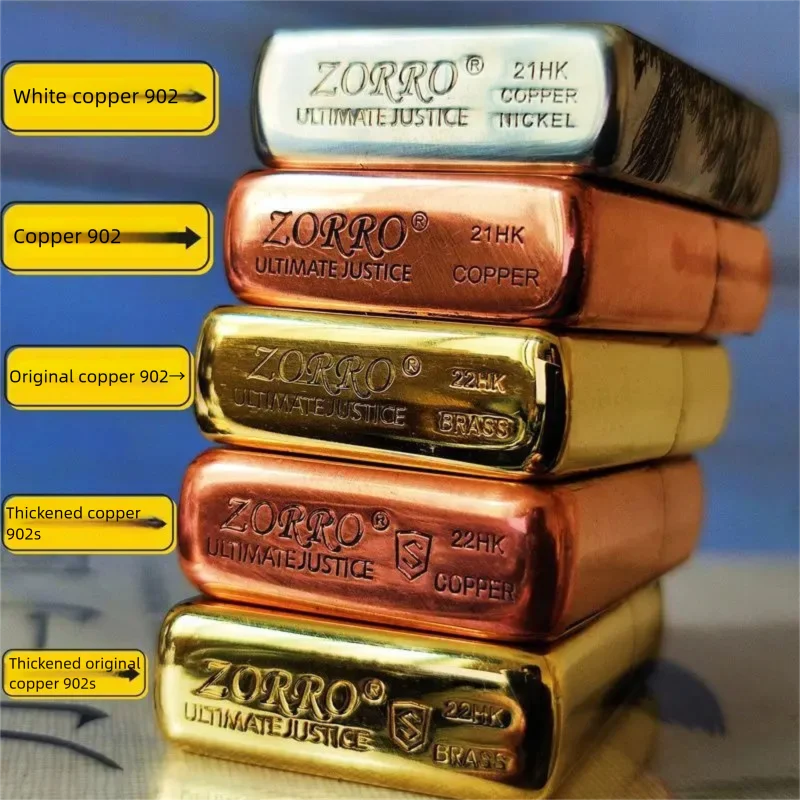 Zorro 902 Regular Machine, 902S Thickened Classic Kerosine Lighter with Engraving Pattern, Outdoor Personalized Customization