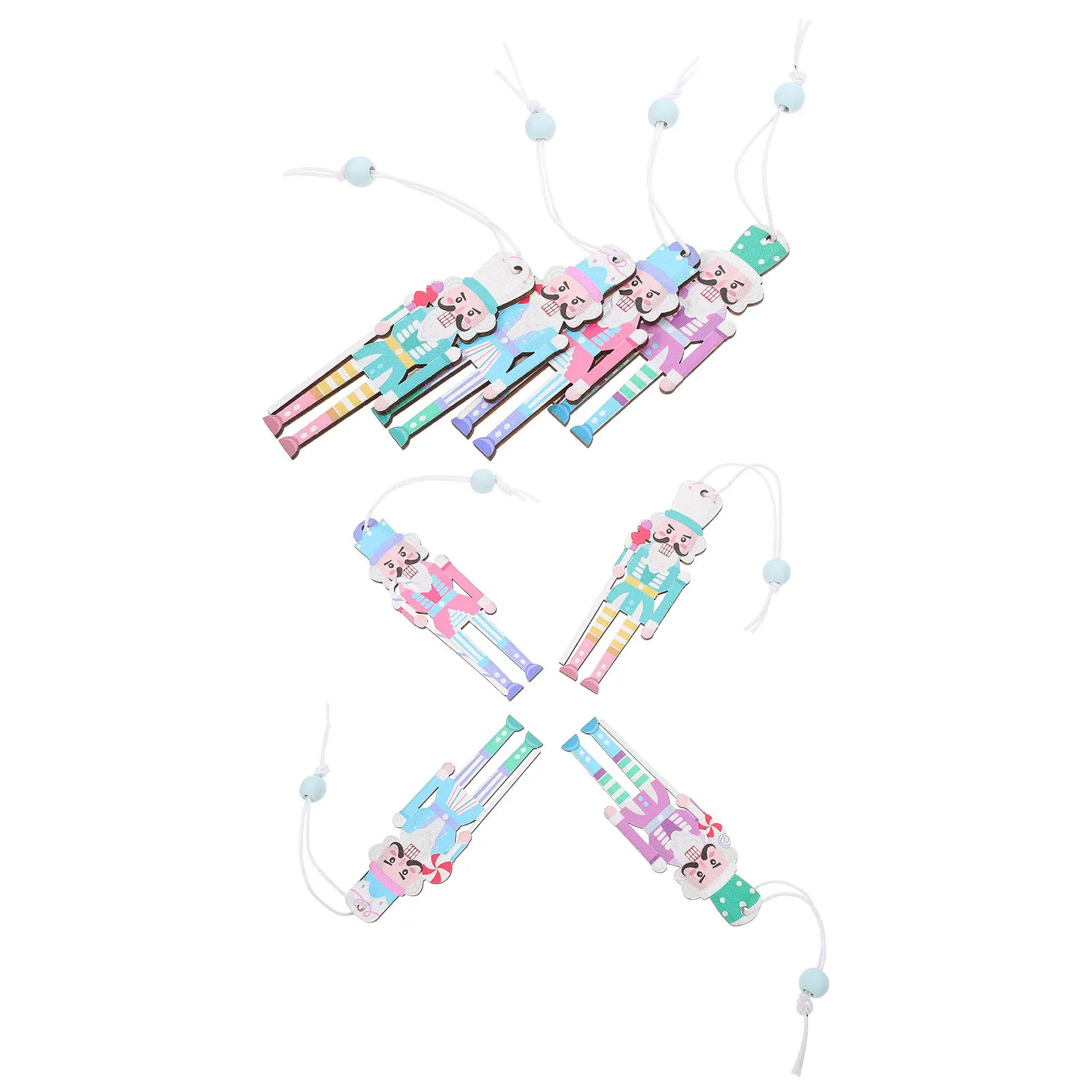 

8Pcs Nutcracker Hanging Ornaments Wooden Christmas Decorations Small Bright Colors Xmas Tree Holiday Decor Xmas Nutcrackers