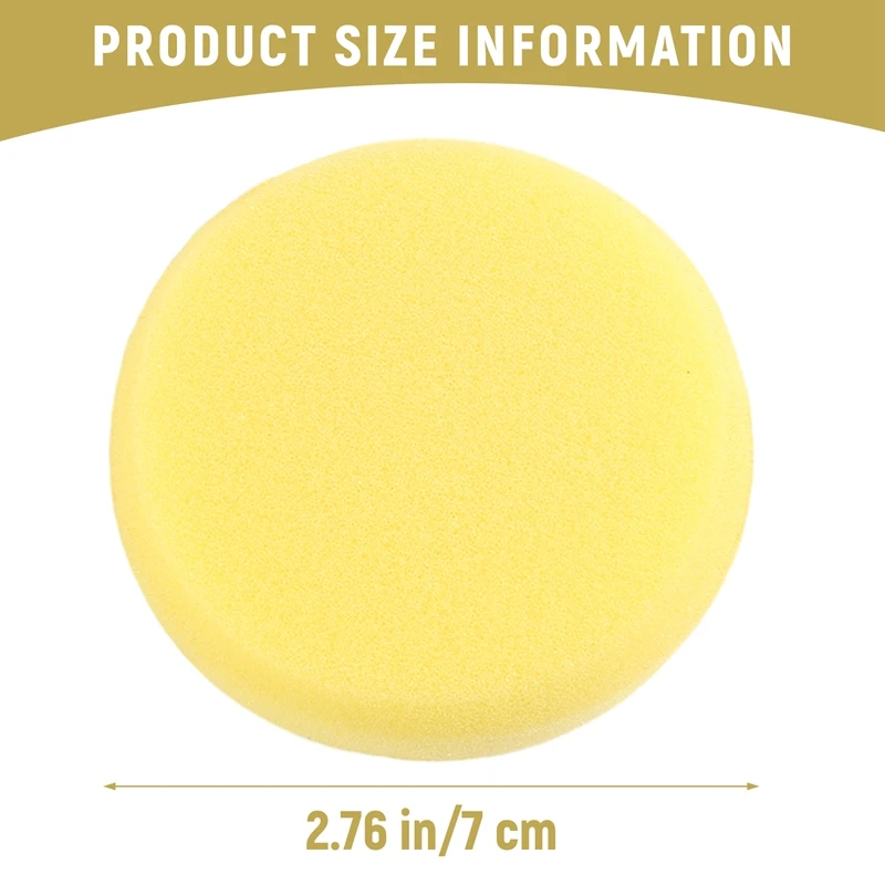 10Pcs Round Synthetic Artist Paint Sponge Craft Sponges For Painting Pottery Watercolor Art Sponges Yellow 2.75Inch