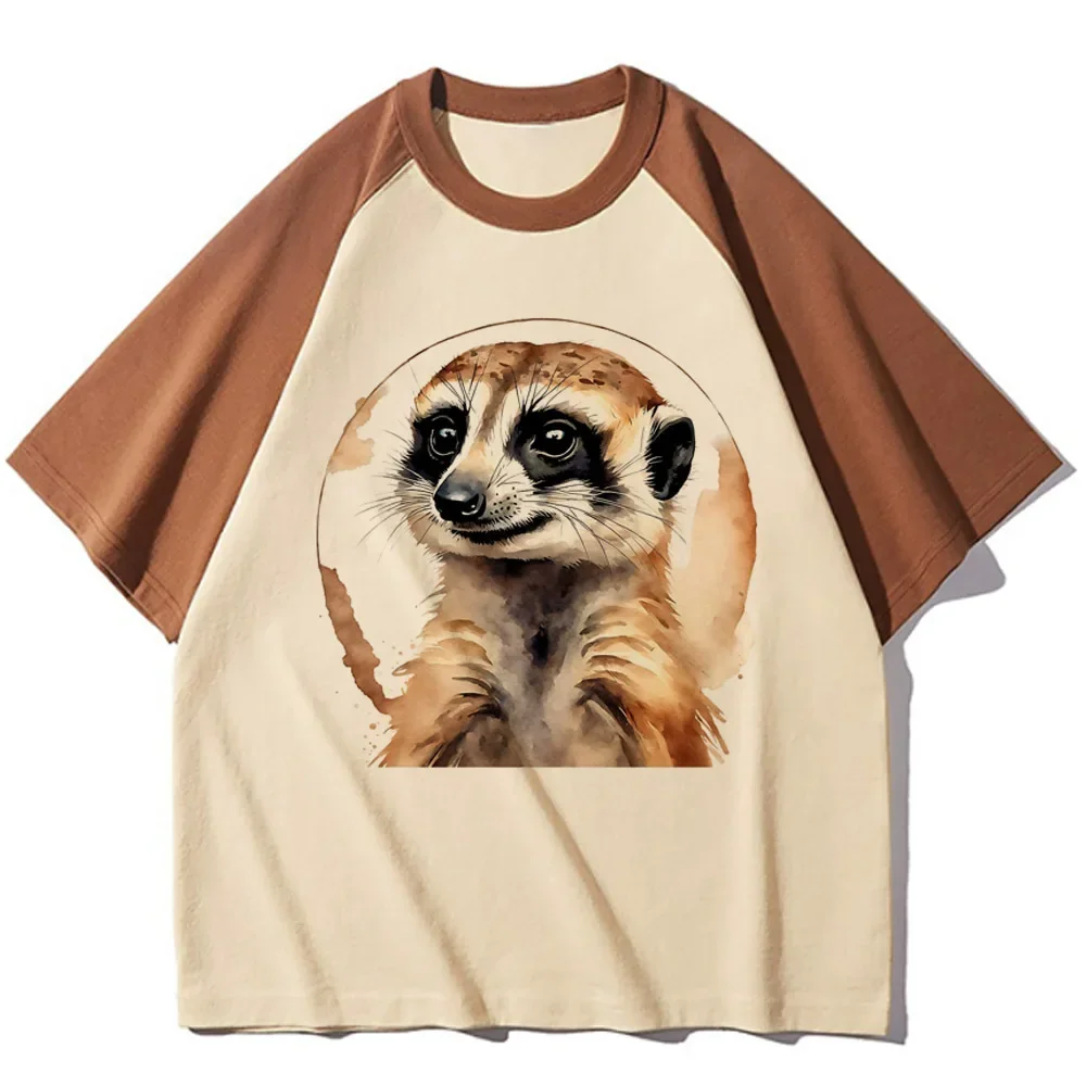 Meerkat t shirt women Japanese Tee girl designer harajuku 2000s clothing breathable stretchy comfortable active