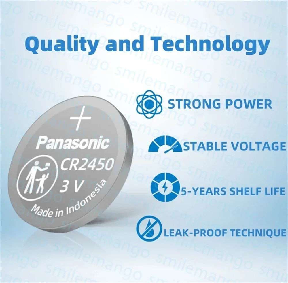 باناسونيك CR2450 ساعة زر البطارية KCR2450 5029LC LM2450 DL2450 ECR2450 BR2450 CR 2450 3V 600mAh بطاريات خلية عملة الليثيوم #5