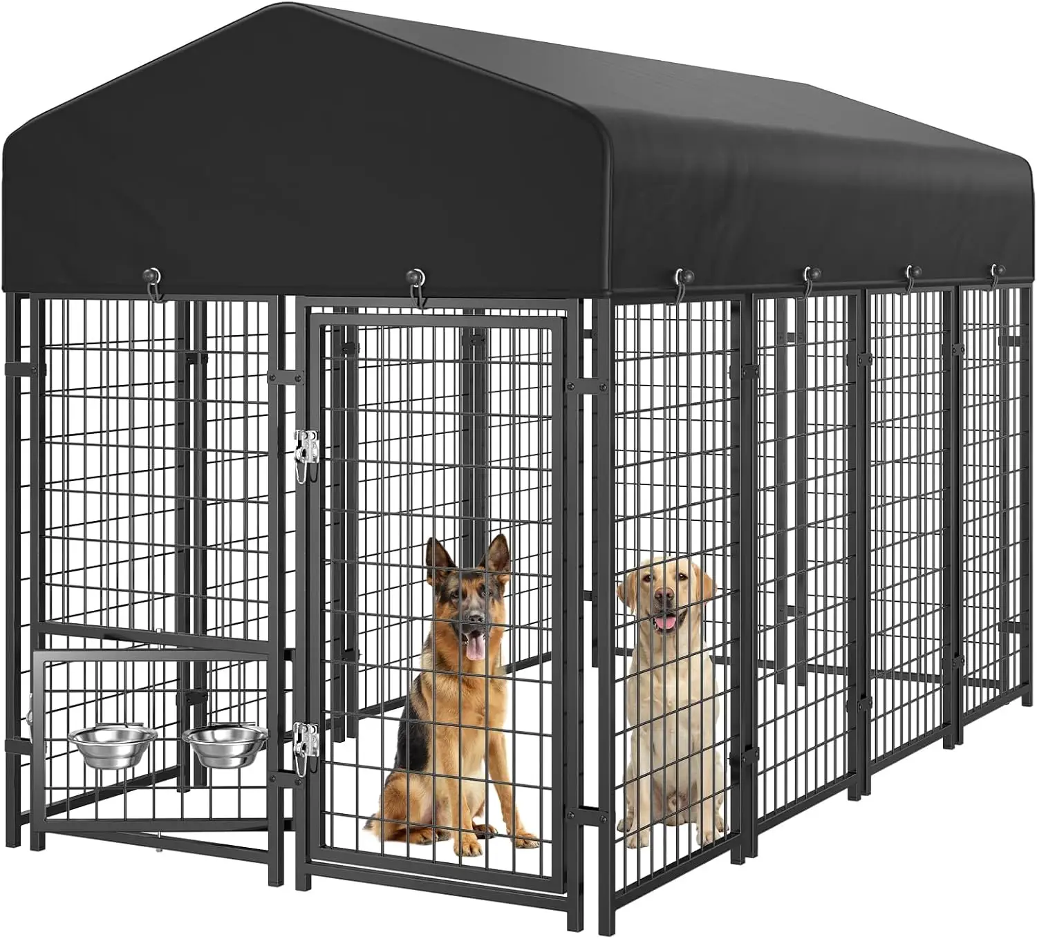 

8x4x6FT Dog Kennel Outdoor, Large Outside Dog Kennel with Roof, Heavy Duty Outdoor Kennel Dog Run