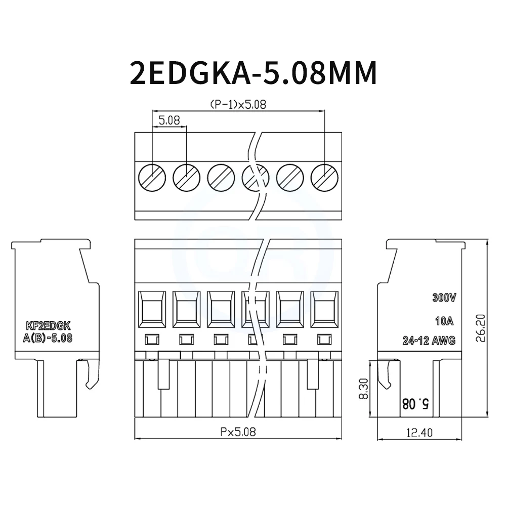 (1 Piece) KF 2EDGKA - 5.08mm 5.0mm Solderless Plug-in Terminal Block Side Outlet Upright Plug KF2EDGKA 2-24P 15EDGKA 5.0 5.08