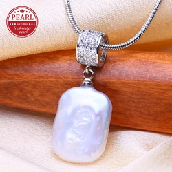 FENASY Natural Freshwater Big Baroque Pearl Necklaces Fashion Gold Silver Pendant Party Jewelry Birthday Gifts For Women