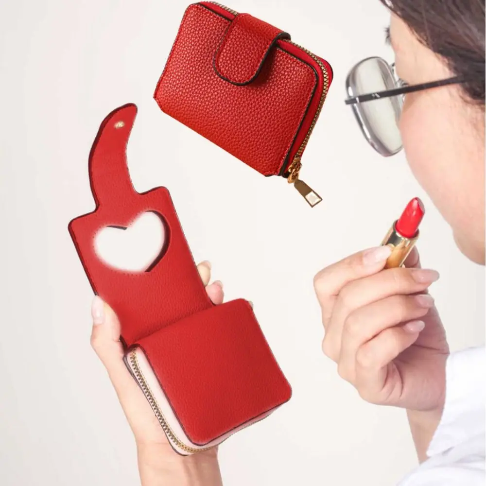 

Practical PU Leather Women's Wallet Solid Color Anti-theft Credit Cards Holder Waterproof 2 Folds Mini Coin Pocket Business