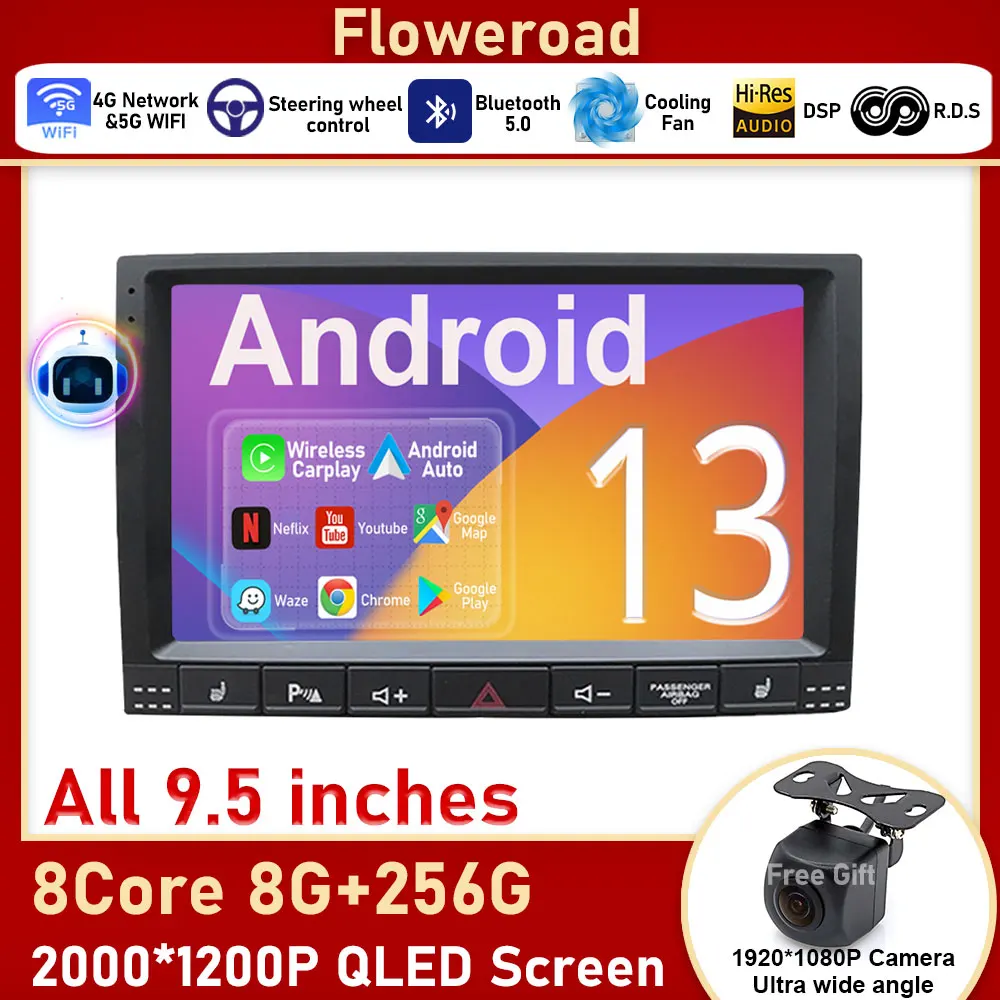 

8GB+256GB For Volkswagen VW Touareg GP 2002 - 2010 Car Intelligent Multimedia Video Player Navigation Radio Android Auto No 2din