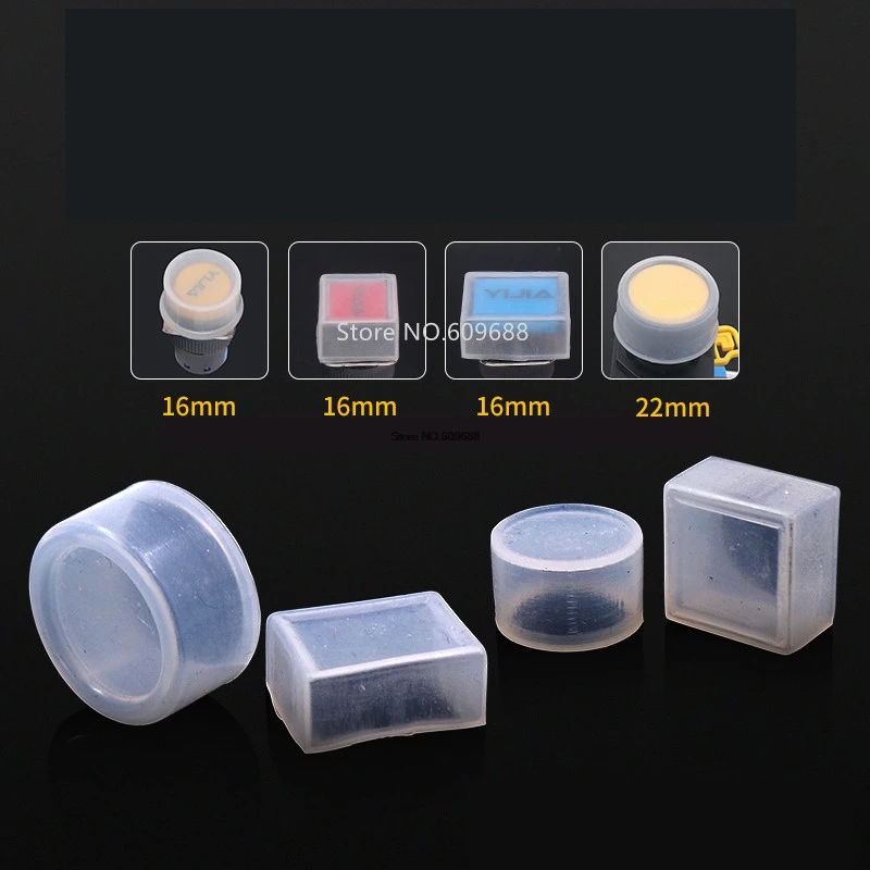 16mm 22mm 30mm Push Button Switch Y090 LA38 LA39 LAY37 Waterproof Dust proof Cap Rubber Protective Cover Sealing Silica gel