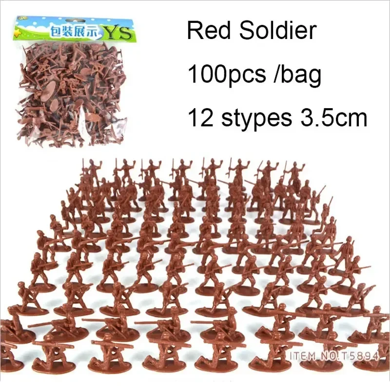 100pcs/12 Stype Lot Hot Bag Soldier Toys Static Small Soldier Person Military Model Children Toys Wholesale Mixed Batch