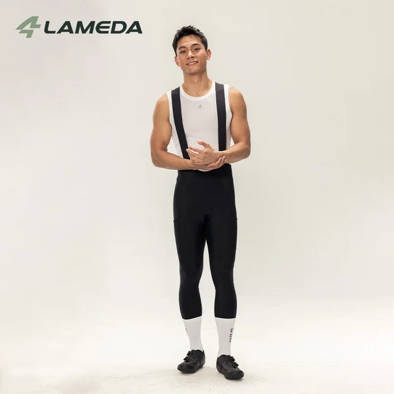 

LAMEDA Men's MTB Bib Pants Long Cycling Tights Breathable Quick-Dry Suspender Bike Trousers Outdoor Road Bicycle Riding Gear