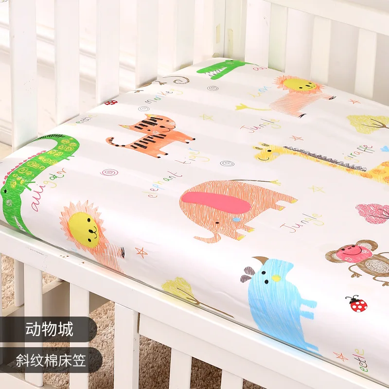 Pure Cotton Baby Mattress Cover Size 120 X 65cm Child Infant Newborn Fitted Sheet Soft Breathable Twill Cotton Bedding