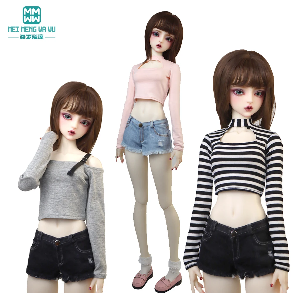 1/3 1/4 BJD Doll Clothes DD SD Fashion Denim skirts jackets T-shirts gift for Girls