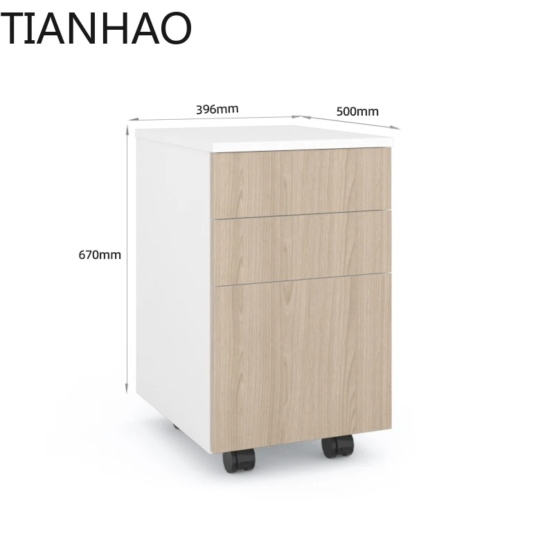 Mini 3-Drawer Mobile Storage File Cabinet With Wooden Document Cabinet Storage For Office Home Use