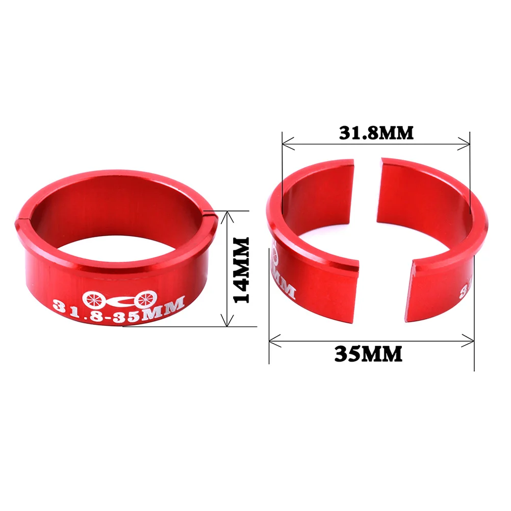 4 قطعة المقود تحويل ورقة المشبك خفيفة الوزن سبائك الألومنيوم يحول 31.8 مللي متر إلى 35 مللي متر محول زيادة الحشوات للدراجة