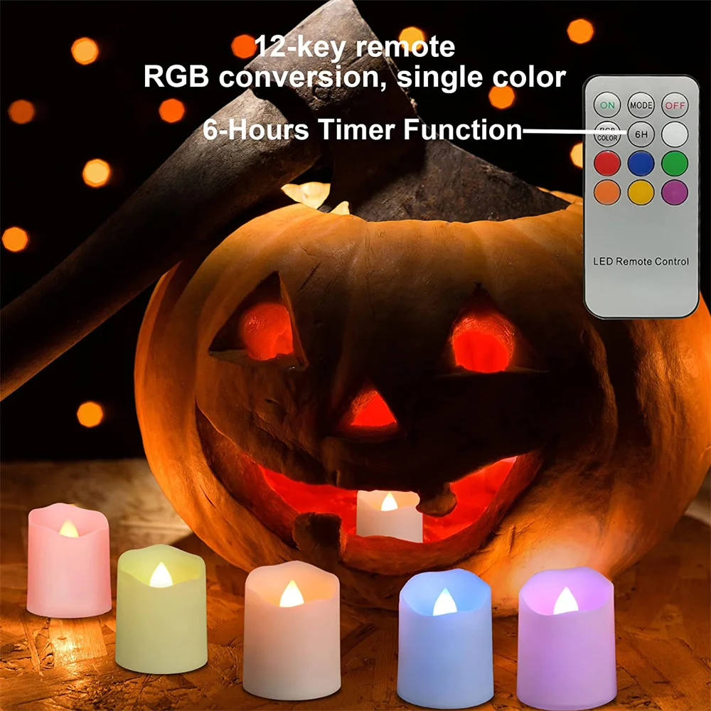 Imagem -04 - Decorações de Natal Luzes de Chá Led Recarregável Velas sem Chama Cintilação Tealights Halloween Ano Novo Iluminação Romântica