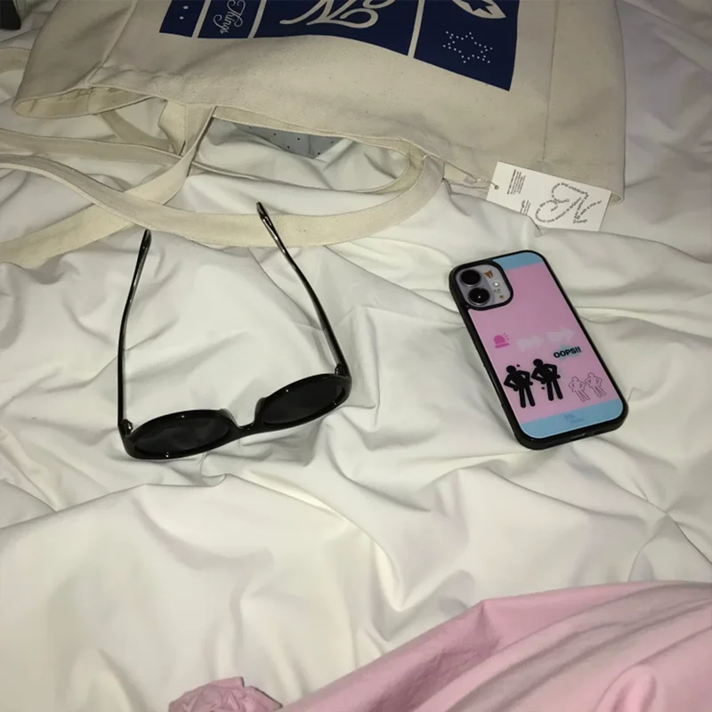 Pink Polka Dot Abstract Little Character Dance Couple Phone Case For iPhone 17 AIR 16 15 14 13 12 11 PRO MAX 7 8 PLUS Cover view 5