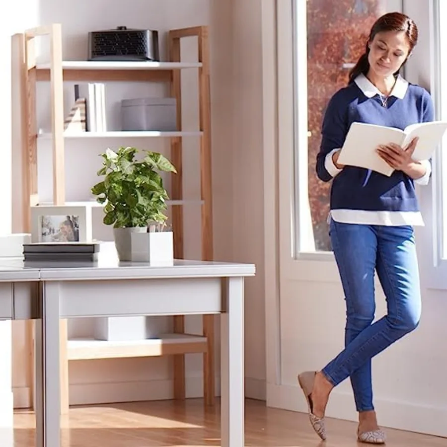 منقي هواء HEPA للمنزل يصل إلى 450 قدم يزيل الغبار وحبوب اللقاح ورائحة وبر الحيوانات الأليفة والدخان في ساعة واحدة فقط حساسية مدمجة وفعالة