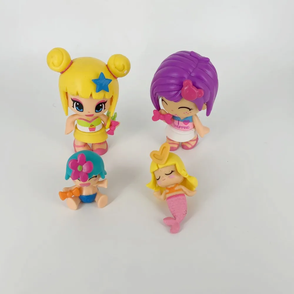 8 pçs doubleface pinypon gilrs e pequeno bebê figura de ação bonecas para crianças dos desenhos animados diy destacável figurinhas brinquedos presente natal