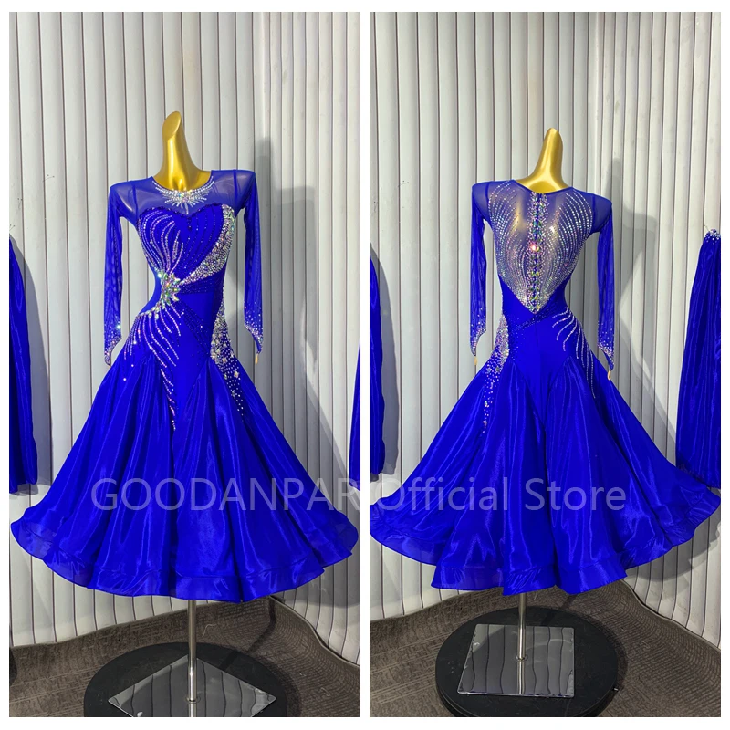 

Customize ballroom dance dress Standard Dance Dress ballroom dress for Competition modern dance Costume sapphire blue‌