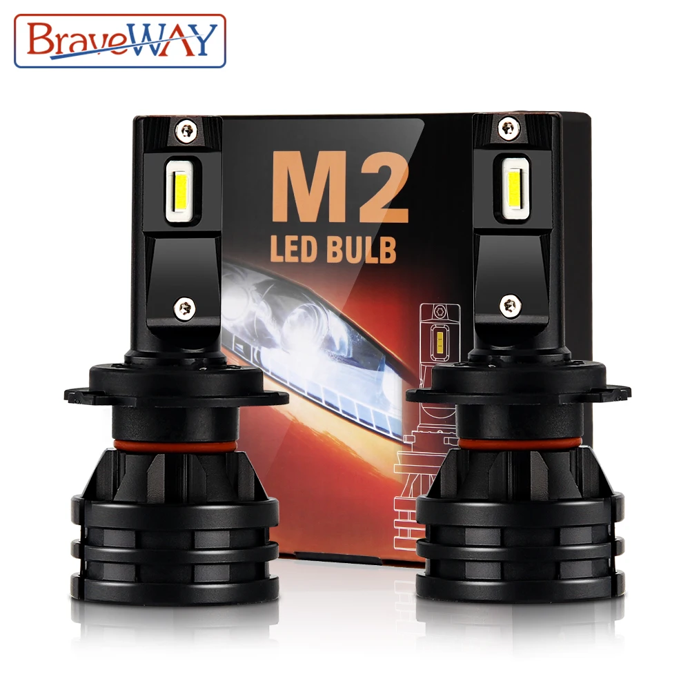 BraveWay 16000LM LED Headlight Bulbs H1 H3 H4 H7 H8 H9 H11 HB3 HB4 Headlamp for Cars Turbo LED Bulbs 12V Light car accessories