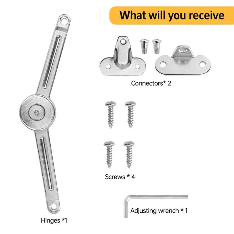 ABKP-50LBS Capacity Lid Support Hinge-110° Open Angle Heavy Duty Lid Stay For Upper & RV Cabinets