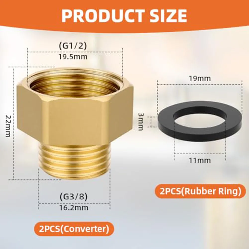 Leak Minimizing Brass Reducing Bushing 1/2 F x 3/8 M For BSP Thread with Dual Sealing Design for Industrial Use