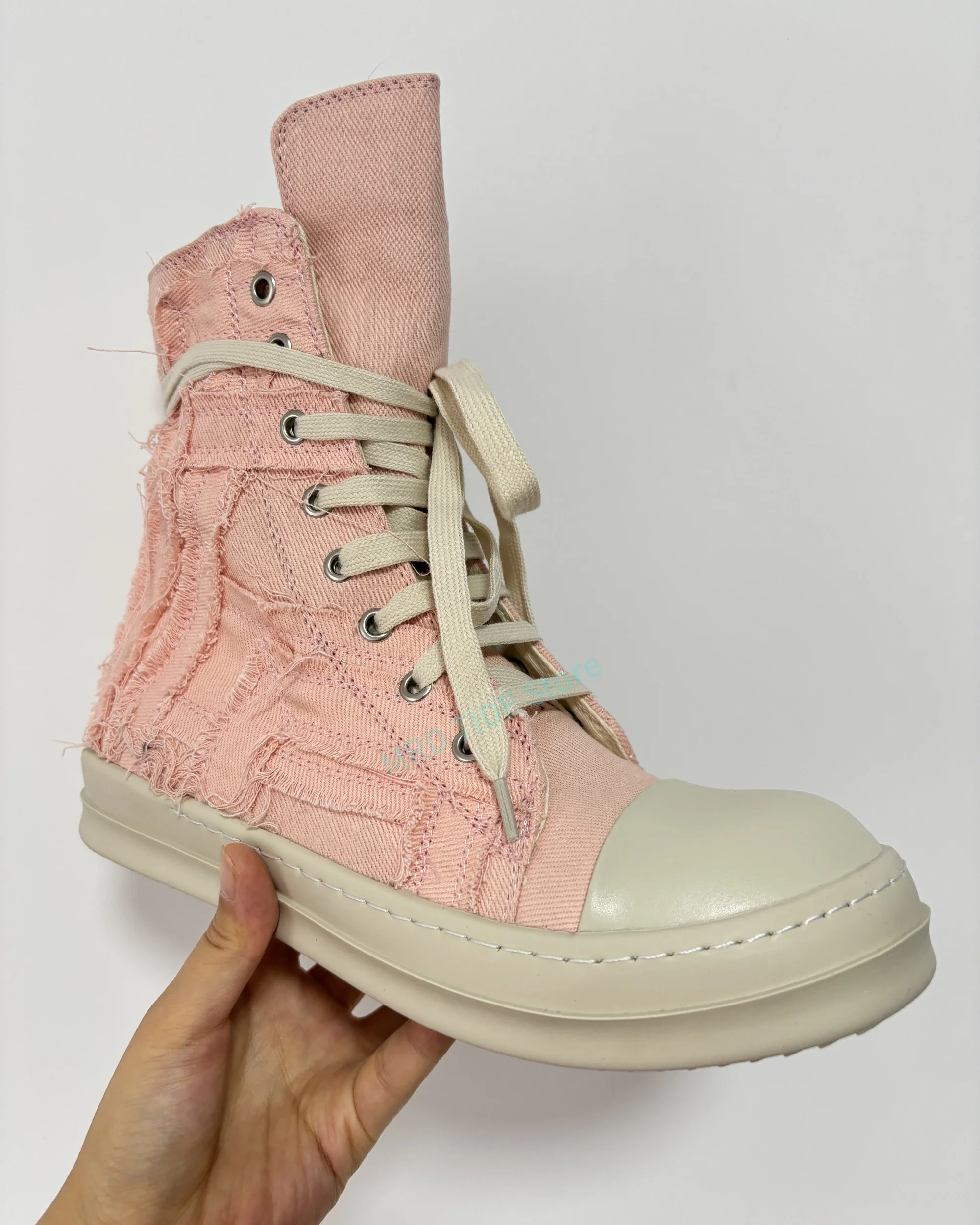 

Men Shoes Casual Canvas Distress Flats High to Ankle Boots Women Owens Vintage Original Luxury Designers Skateboard Sneakers