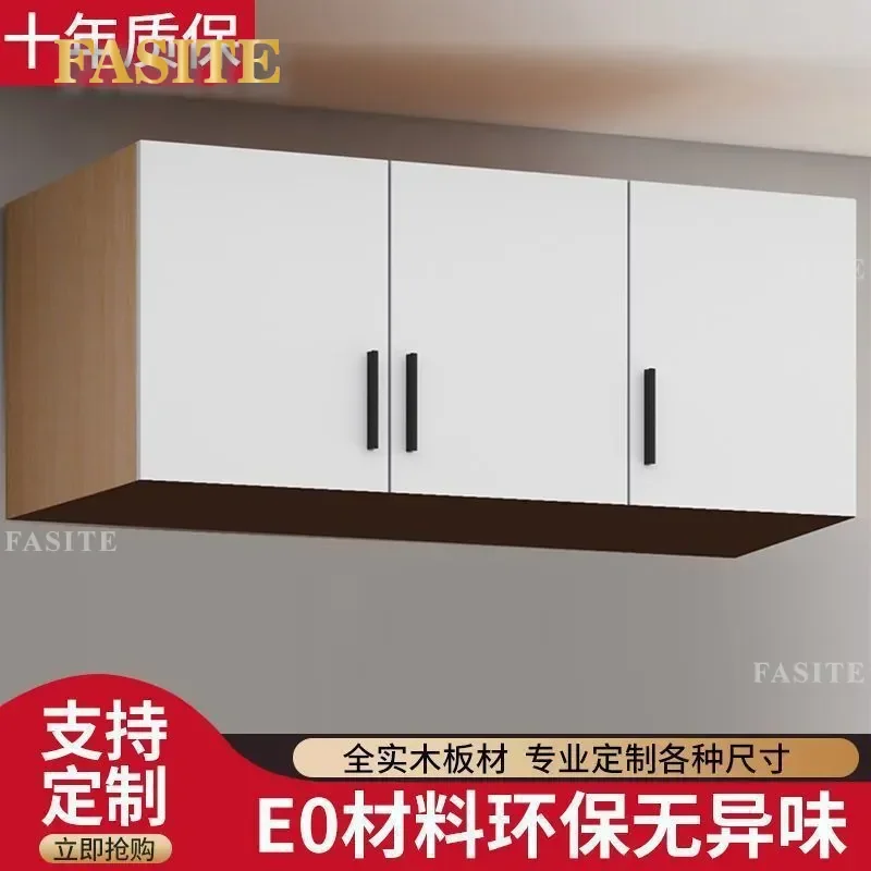 For Solid Wood Large Wardrobe Heightened Top Cabinet Storage Box Locker Wall Mounted Bedroom Furniture Customizable Size