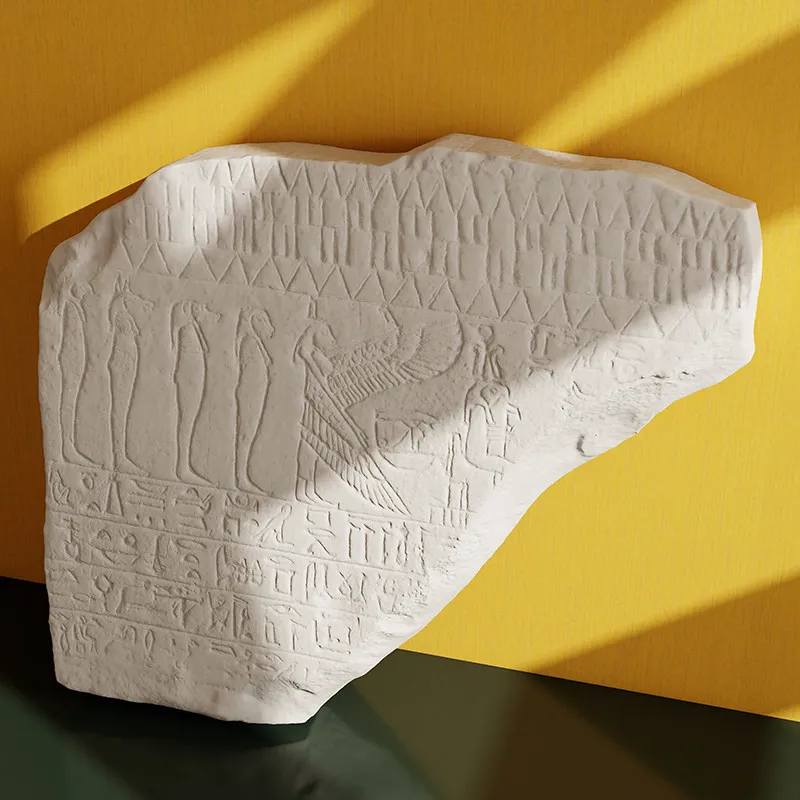 Plaster plaster reproductions of the ancient 'E' and fragments of the Sekhmet goddess worship stele decorative plaster ornaments